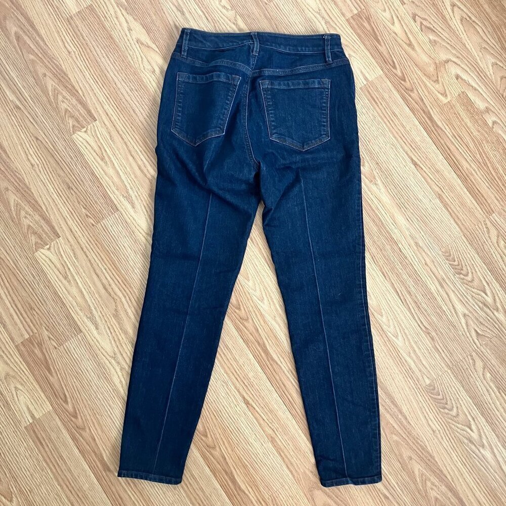 Ann Taylor Loft Curvy High Waist High Rise Skinny Ankle Dark Wash Jeans Size 2 - Picture 5 of 10